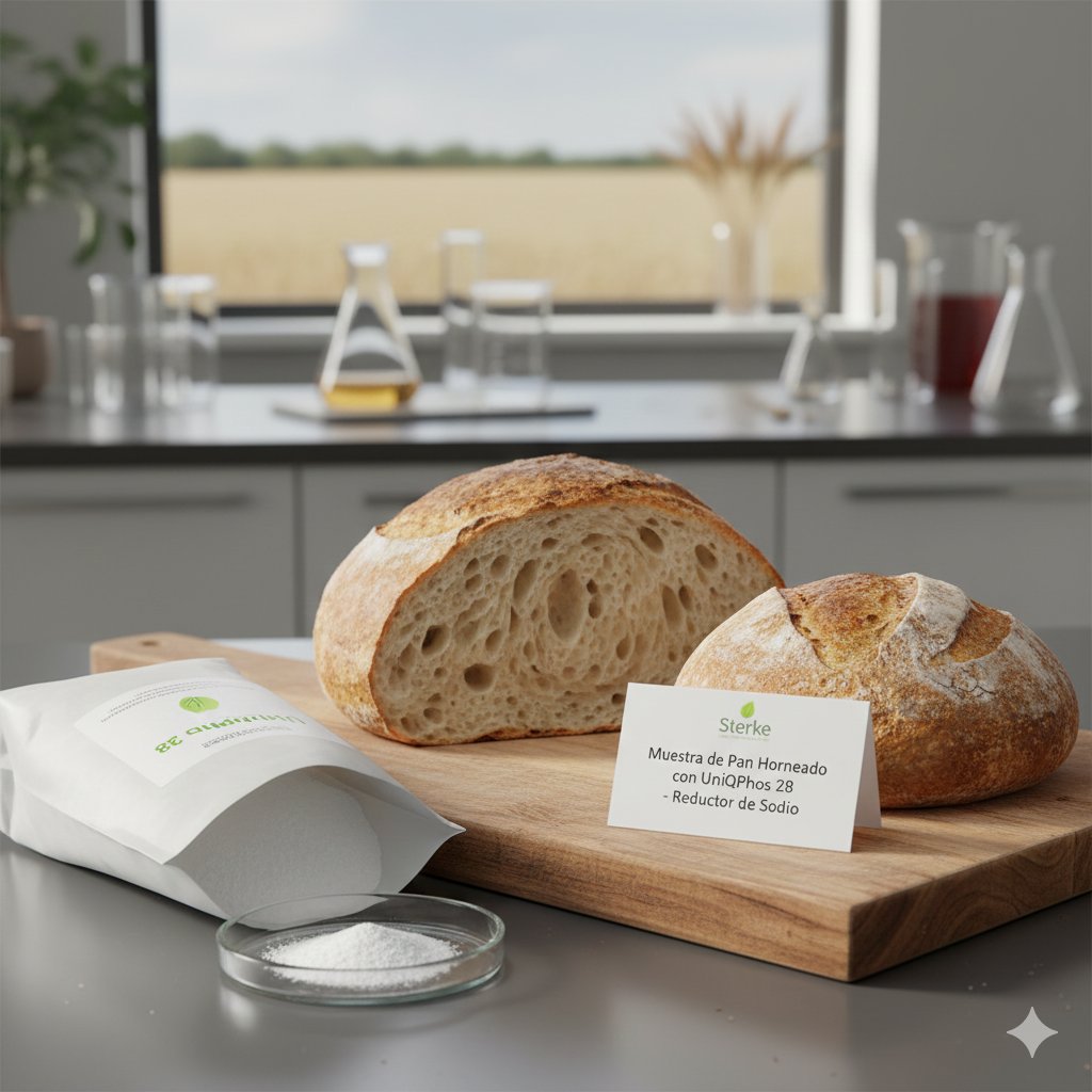 UniQPhos 28 muestra de pan horneado con reductor de sodio — Sterke